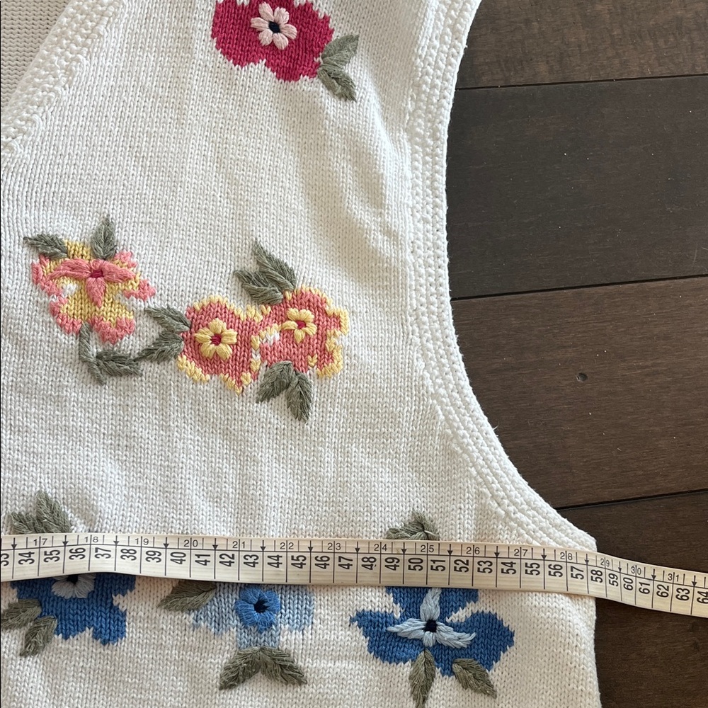 Northern Reflection Floral Knit Vest XL - Picture 7 of 9